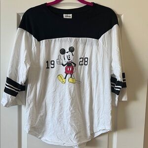 Disney Black, White & Yellow Mickey Mouse Long Sleeve Tee
